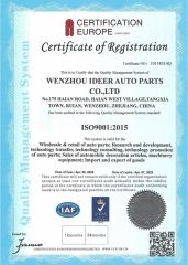 ISO9001 certificate from Wenzhou Ideer Auto Parts Co., Ltd