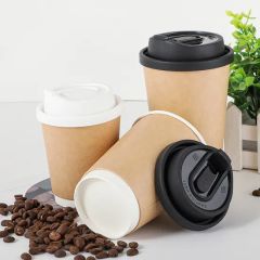 Customizable Disposable Coffee Blue Soy Milk Tea Double-Layered Paper Cups Hot Drinks - Image 2