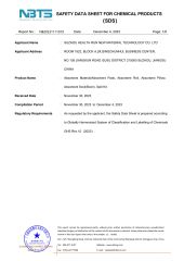 SDS certificate from Suzhou Health Run New Material Technology Co., Ltd.
