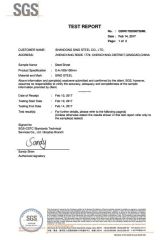 SGS inspection certificate for stainless steel sheet certificate of SHANDONG SINO BUILDING MATERIAL GROUP CO., LTD. – certificate photo, supplier certificates section
