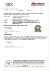 SGS certificate from Guangzhou Jashine Technology Co., Ltd.