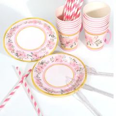 Disposable Party Paper Plate Napkins Tableware Dinnerware Set - Image 5