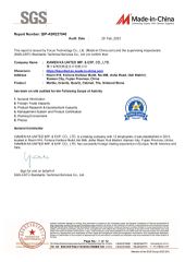 SGS certificate of XIAMEN KA UNITED IMP. & EXP. CO., LTD. – certificate photo, supplier certificates section