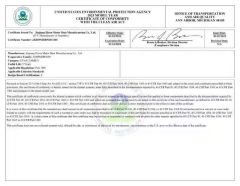 EPA Certificats certificate from Chongqing Agi Group Co., Ltd.