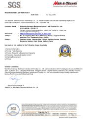 SGS certificate from Wenzhou Xusheng Machinery Industry and Trading Co., Ltd.