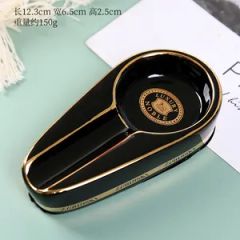 CX09 Custom Gold Rim Porcelain Cigar Ashtray 9x8CM cxlies 1Y Origin China Model NO. CX-09 Brand Customized Trademark cxlies - Image 1