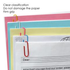 Foska Office Stationery Vinyl Coated Colorful Plastic Paper Clips - Image 4