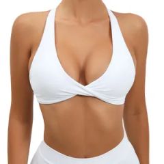 Backless Sports Bra Buttery Soft Strappy Yoga Top MC415 Spandex Nylon Pure Colour Customizable 1Y - Xiamen Ruliron Trading Co., Ltd.