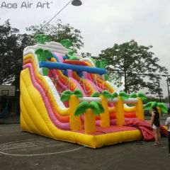 Playground Palm Tree Yellow Inflatable Bouncy Castles Slide for Outdoor - Image 6
