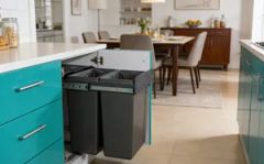 Tekey Household Lid Pull-out Hidden Built-in Square Waste Storage Bin Kitchen Storage Large Capacity Kitchen Sorting Garbage Bin Plastic Dustbins - Image 2
