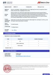 Our certificates certificate from Shenzhen Taifeng Internal Combustion Engine Parts Co., Ltd