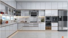 L Shaped Modular Kitchen Design Layout L-shaped Storage Capacity Ample Functional Use Cooking Space Installation Suitability Corner - Image 3