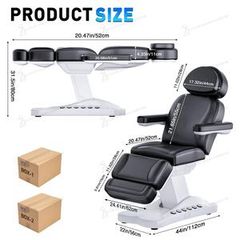 Modern All Black Electric Tattoo Chair Facial Bed Medical Spa Chair Facial Beauty Dental Doctors Examination Chair Lash Bed - Image 6