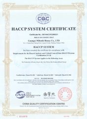 HACCP certificate from JunSep Trading