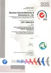 ISO/TS16949:2016 certificate from Shenzhen Zhaowei Machinery & Electronics Co., Ltd.