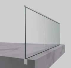 Aluminium Glass Anodised White and Black Balustrade Bottom and Top Railing Profile - Image 2