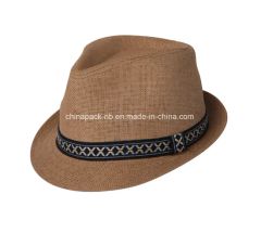 Soft Paper Straw Men's Fedora Hats with Ribbon (CPHC8005X) Style Dobby Gender Men's Size 56-60cm Shape Outback Season - Image 3