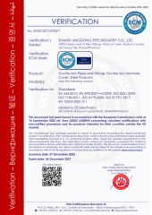 CE certificate from Shanxi Jingdong Pipe Industry Co., Ltd.