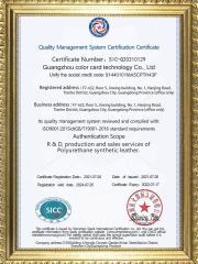 Quality Management System Certification Certificate certificate from Guangzhou Color Card Technology Co., Ltd