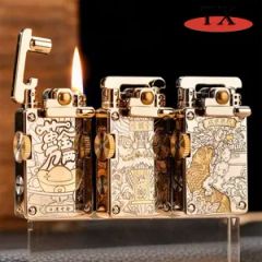 Metal Rocking Arm Vintage Leather Kerosene Lighter - Image 5