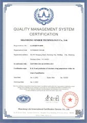 ISO9001 certificate of Shandong Sinder Technology Co., Ltd – certificate photo, supplier certificates section