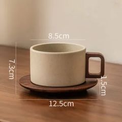 Vintage Rustic Ceramic Coffee Cup and Saucer Set Drinkware Pieces Sets Trademark NO Origin China Logo Customed Material Ceramic - Image 6