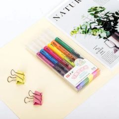 Chisel Tip Double Head Smooth Writing Erasable Highlighter Marker Pen - Image 1