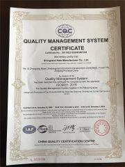 QUALITY MANAGEMENT SYSTEM CERTIFICATE certificate from Shingrand Hats Manufacturer Co., Ltd.
