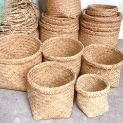 Handwoven Natural Seagrass Basket - Sustainable & Stylish Storage from Vietnam - Image 1
