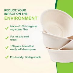 Customize Packaging Pfas Free Biodegradable Pulp Bagasse Salad Bowl - Image 4