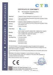 Optical Transmitte CE-EMC certificate from Hangzhou Fullwell Optoelectronic Equipment Co., Ltd.