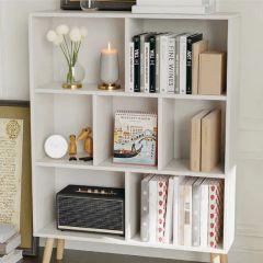 Cute Design Seven Grid Item Rack Wooden Office Bookshelf MOQ 5 PCS Size Medium Color White Feature Cute Condition New Origin - Image 6