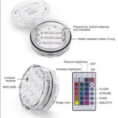 LED Underwater Fountain Lights 16 Colors RGB Submersible Swimming Pool Lights with Remote Control - Image 3