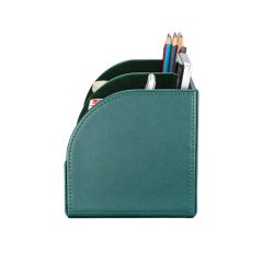 Multi-Functional PU Leather Desktop Organizer Storage Box Red Pen Holders - Image 2