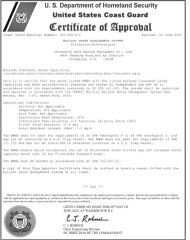 USCG Approval certificate from Chongqing Gohi Marine Equipment Co., Ltd.