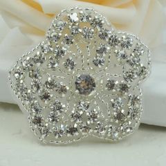 Fashion Iron on Flower Crystal Rhinestone Appliques Wedding Accessories - Image 2