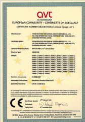 CE certificate from Shanghai Koreson Machinery Company Limited