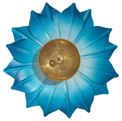 Power coating colour Metal Lotus Flower Diya, For Temple Price 75 Rupee Diya Shape Lotus Colour Blue (Base) Item Material - Image 1