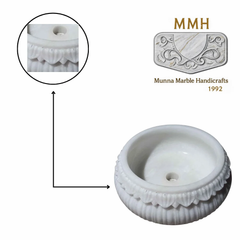 16 Inch White Marble Tabletop Basin Color White Shape Round Finish Polished Basin Shape Round Design Type Modern Size Category - Image 2