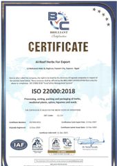 Iso certificate from El Reef Herbs