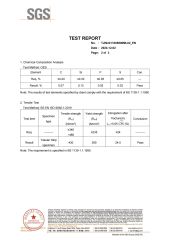 TEST REPORT certificate of Shandong Huayou Steel Co., Ltd. – certificate photo, supplier certificates section