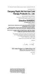 CE MDD 93/42/EEC certificate from Danyang Rapid Aid Hot and Cold Therapy Products Co., Ltd.