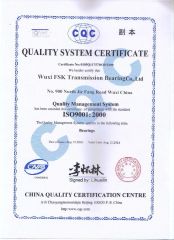 Cerificate certificate from Wuxi Fsk Transmission Bearing Co., Ltd.