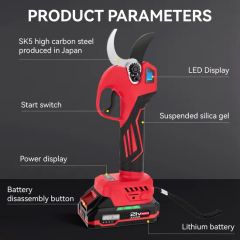 40mm LCD Lithium Battery Cordless Pruning Scissors Rechargeable Multifunctional Pruning Scissors - Image 3
