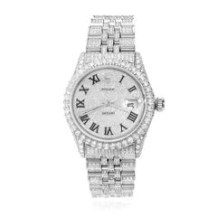 Rolex Datejust Custom Diamond Pave Jubilee Band Diamond Dial Bezel 36mm Watch - Image 2