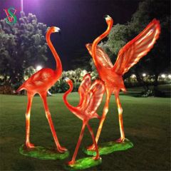 Resin Crafts Light up Flamingo Figurine for Home Patio Garden Decoration - Image 1
