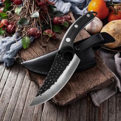 11 Inch Chef Butcher Meat Cleaver Wood Handle Knives with Leather Sheath - Image 3
