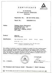 LVD CERTIFICATE certificate from Zhejiang Kaixun Mechanical and Electrical Co., Ltd.