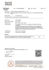 SGS certificate from Qingdao Unique New Material Co., Ltd