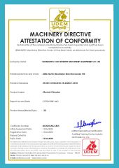 CE Bucket Elevator certificate from Shandong Cad Industry Machinery Equipment Co., Ltd.